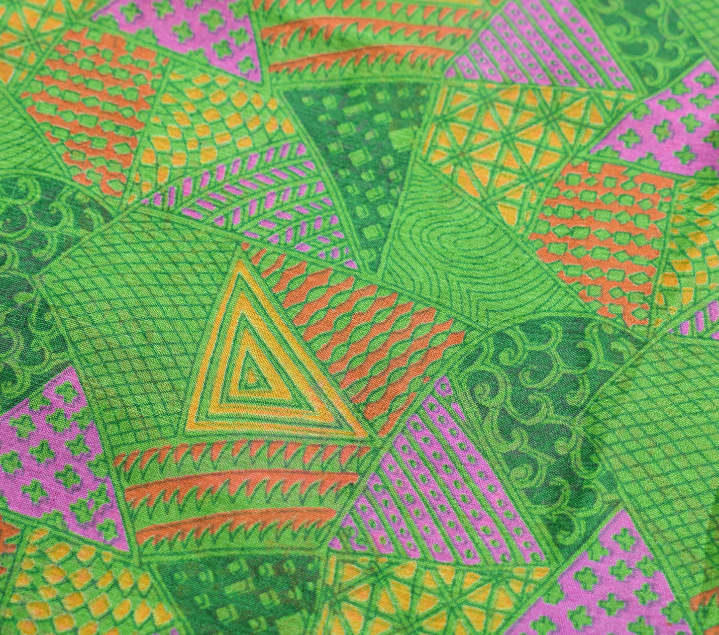 Sushila Vintage Green Saree Pure Silk Printed with Aari Work Soft Craft Fabric