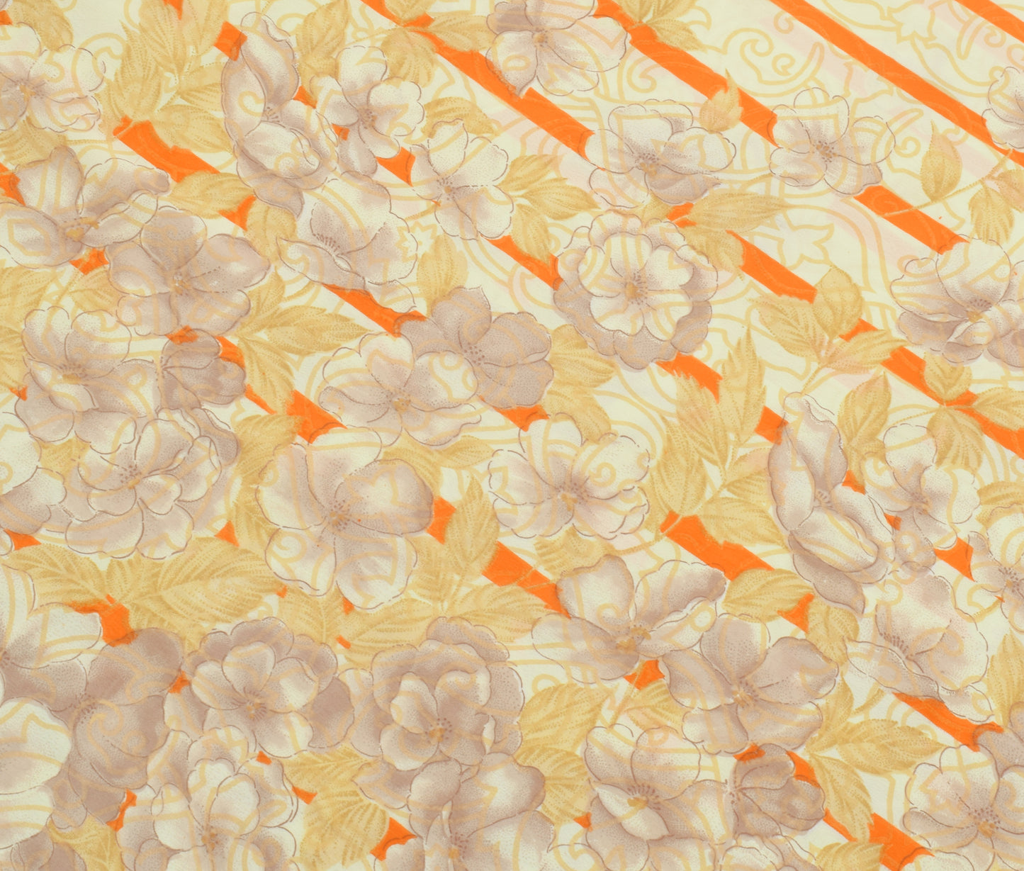 Sushila Vintage Indian Saree Blend Crepe Silk Printed Floral Soft 5 Yard Fabric