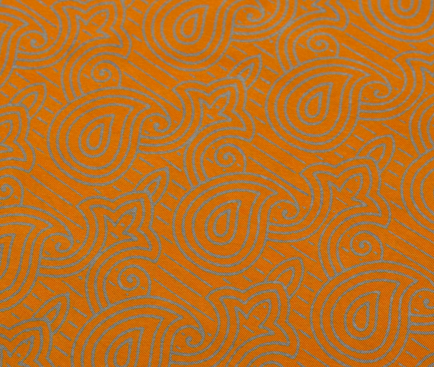 Sushila Vintage Mustard Saree Blend Crepe Silk Printed Paisley Soft Craft Fabric