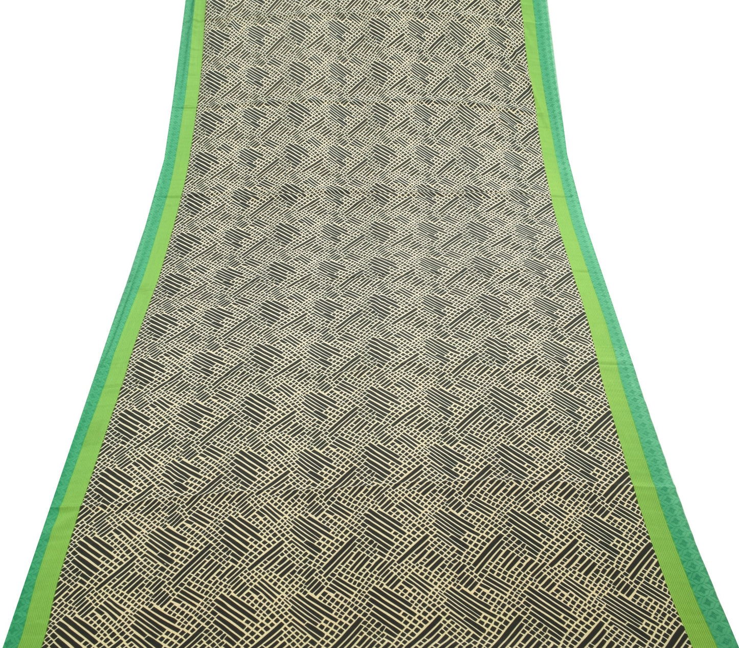 Sushila Vintage Black Saree Crepe Silk Printed Soft Fabric For  Wearing Crafting
