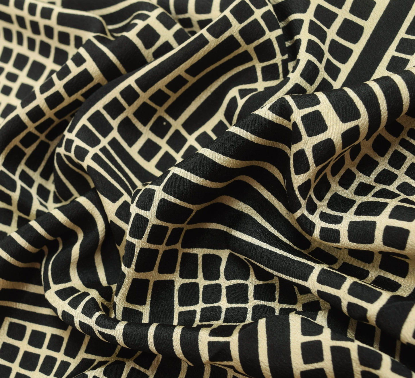 Sushila Vintage Black Saree Crepe Silk Printed Soft Fabric For  Wearing Crafting