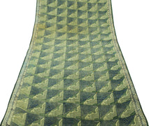 Sushila Vintage Green Saree 100% Pure Crepe Silk Printed Aari Work Soft Fabric
