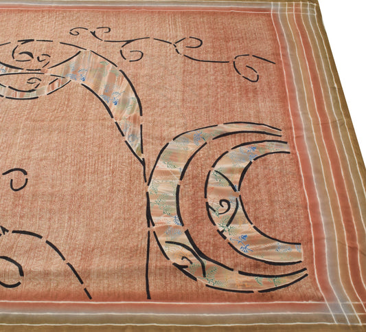 Sushila Vintage Multi-Color Saree 100% Pure Crepe Silk Printed Soft Fabric