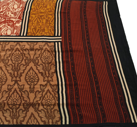 Sushila Vintage Multi-Color Women Saree 100% Pure Crepe Silk Printed Soft Fabric