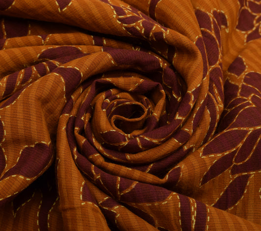 Sushila Vintage Green Saree 100% Pure Cotton Printed Floral Soft Craft Fabric