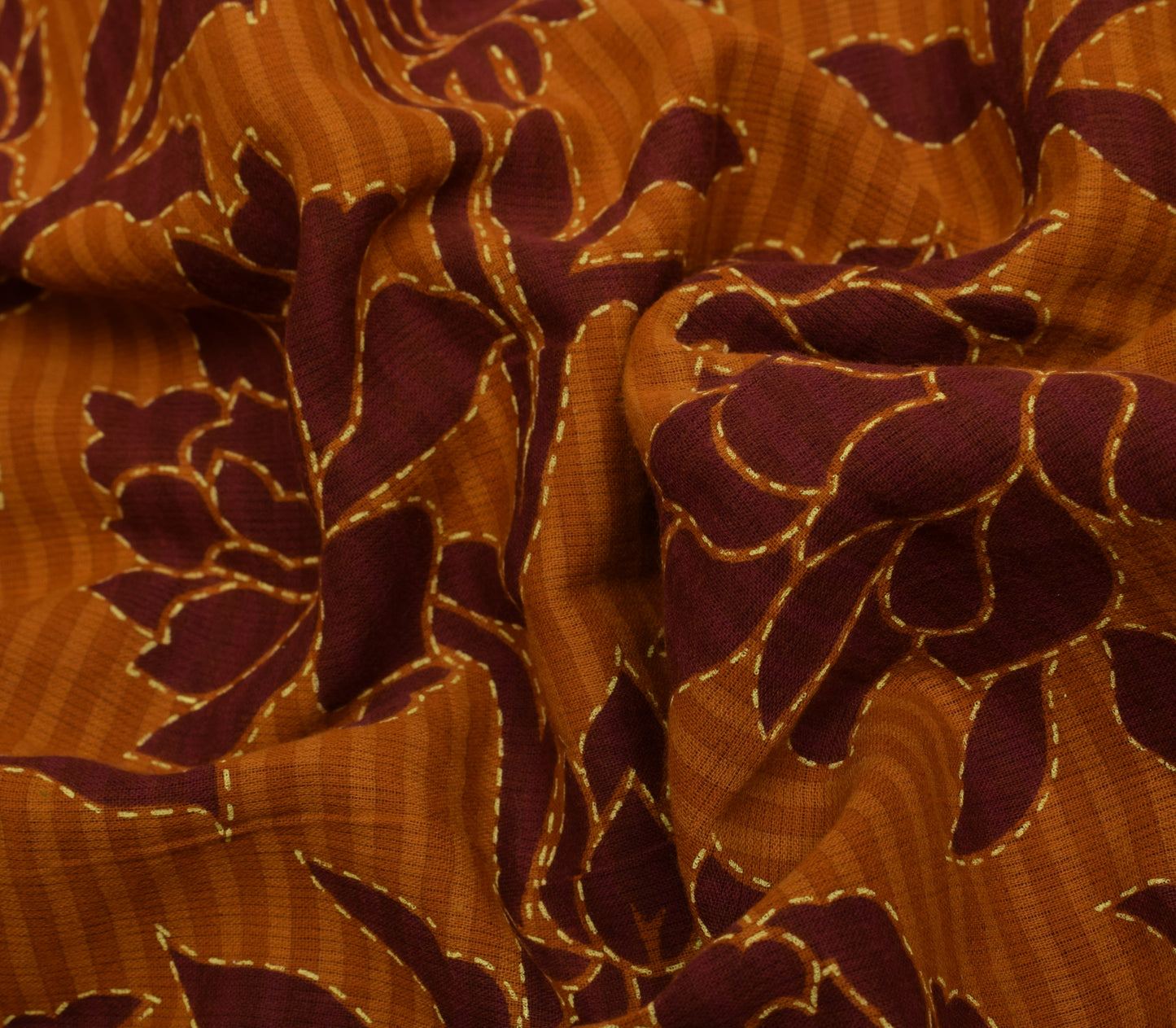 Sushila Vintage Green Saree 100% Pure Cotton Printed Floral Soft Craft Fabric