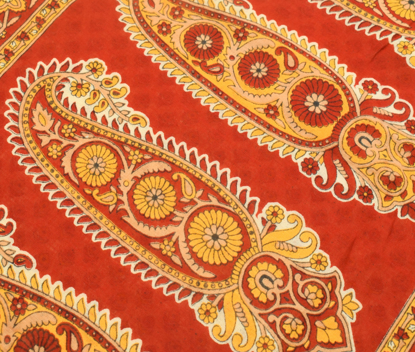 Sushila Vintage Yellow Saree 100% Pure Cotton Printed Floral Soft Craft Fabric