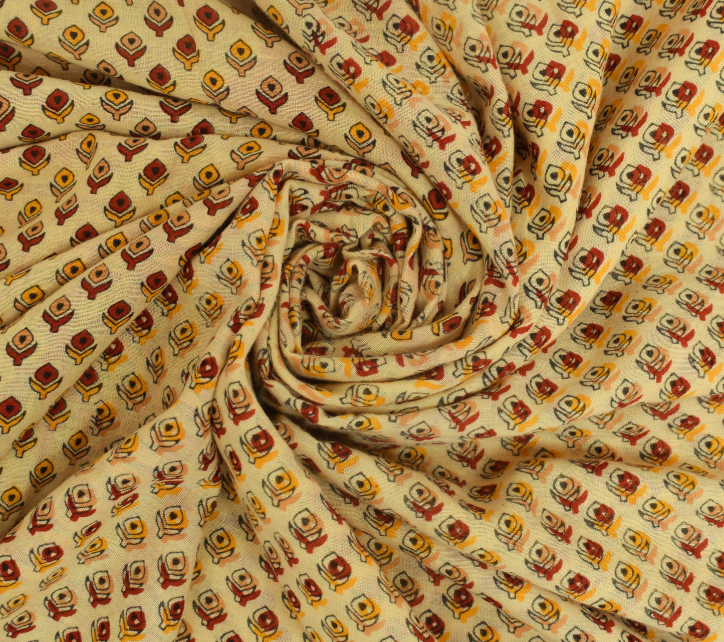 Sushila Vintage Yellow Saree 100% Pure Cotton Printed Floral Soft Craft Fabric