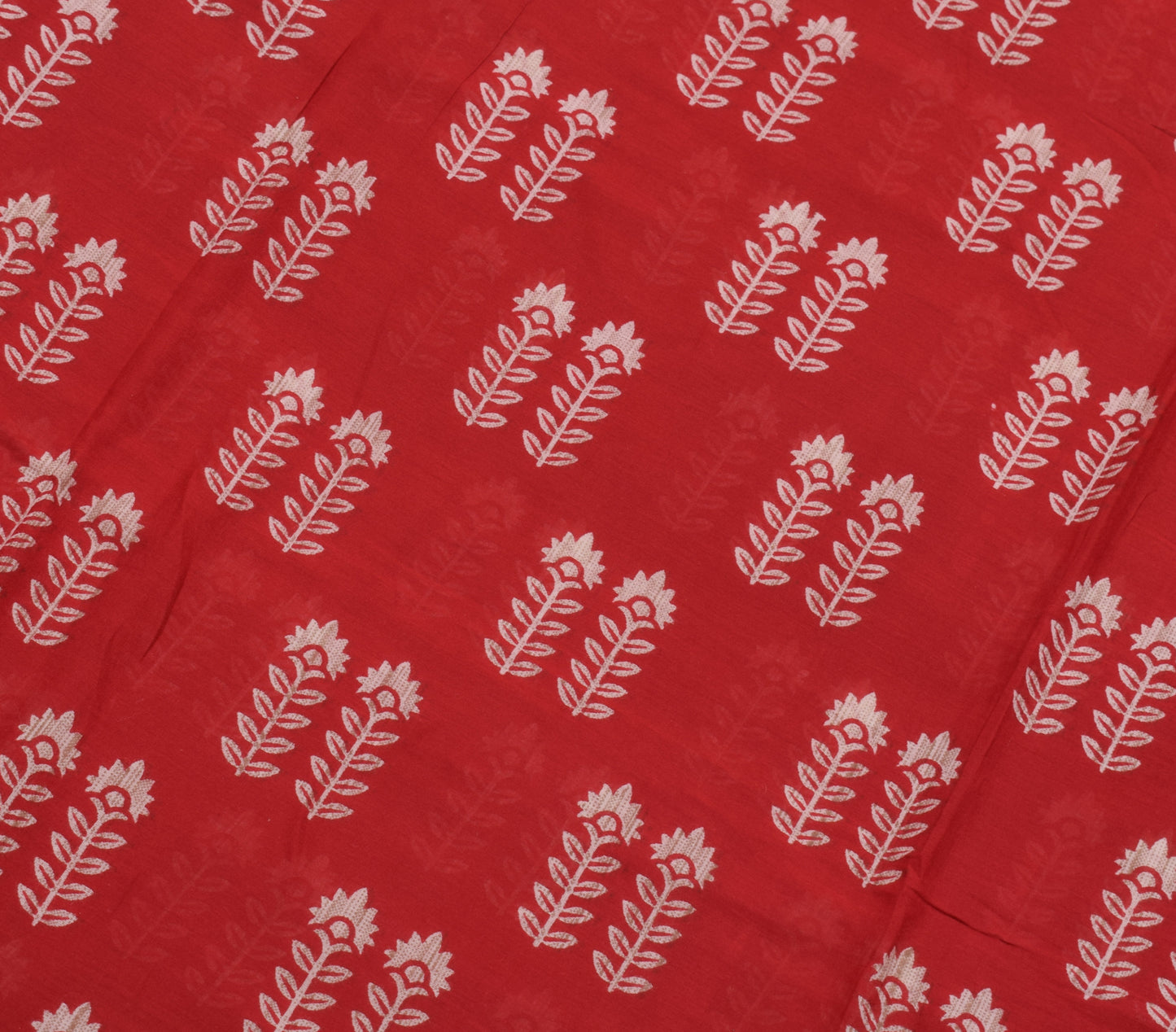 Sushila Vintage Dark Red Saree 100% Pure Cotton Printed Floral Soft Craft Fabric