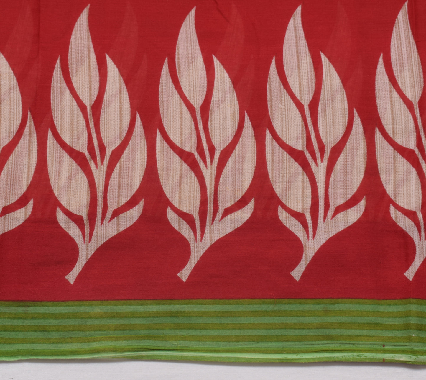 Sushila Vintage Dark Red Saree 100% Pure Cotton Printed Floral Soft Craft Fabric