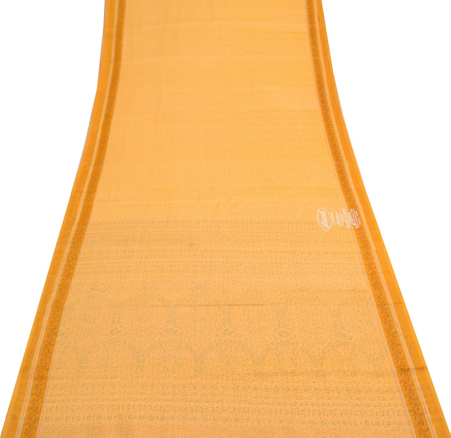 Sushila Vintage Yellow Indian Saree Blend Cotton Printed Floral Craft Fabric