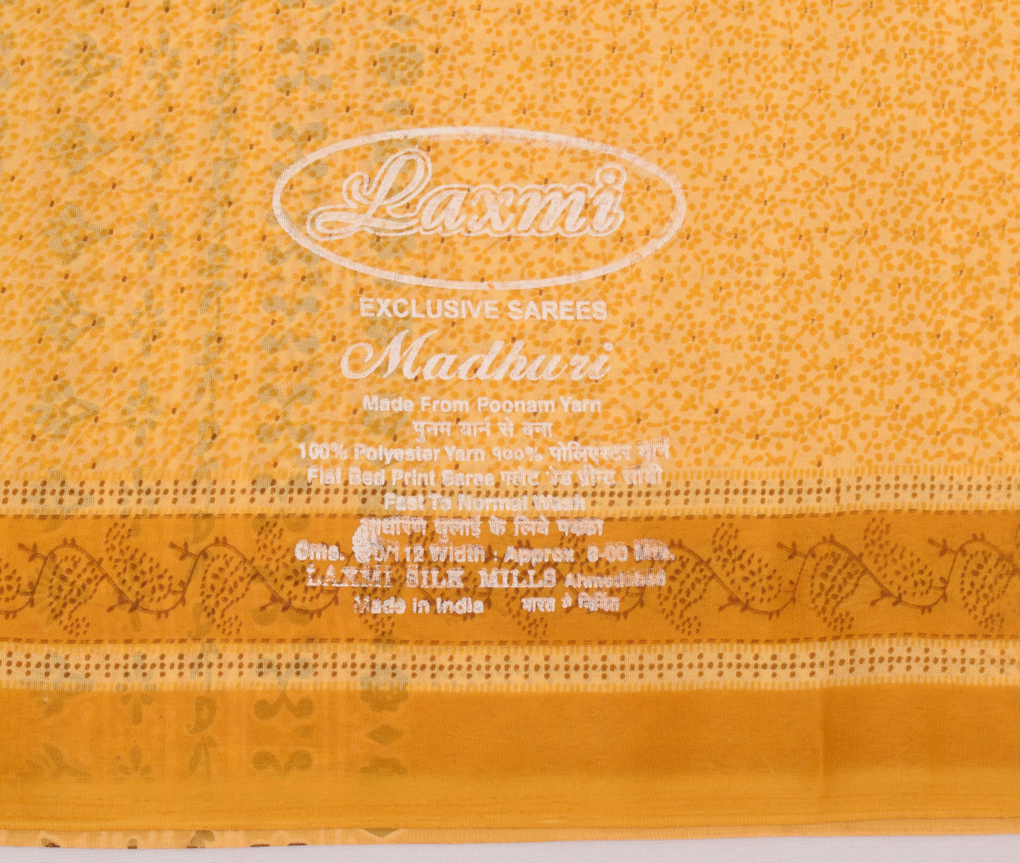 Sushila Vintage Yellow Indian Saree Blend Cotton Printed Floral Craft Fabric