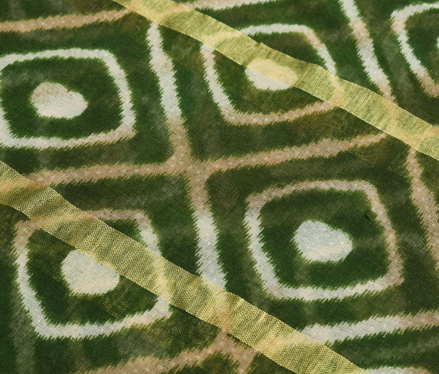 Sushila Vintage Green Indian Saree 100% Pure Cotton Printed Soft Craft Fabric