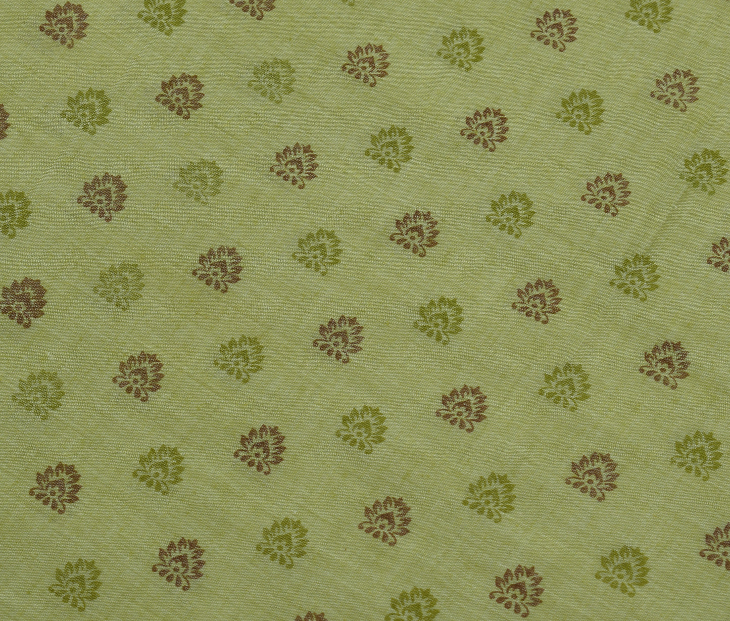 Sushila Vintage Green Saree Blend Cotton Cotton Printed Floral Soft Craft Fabric