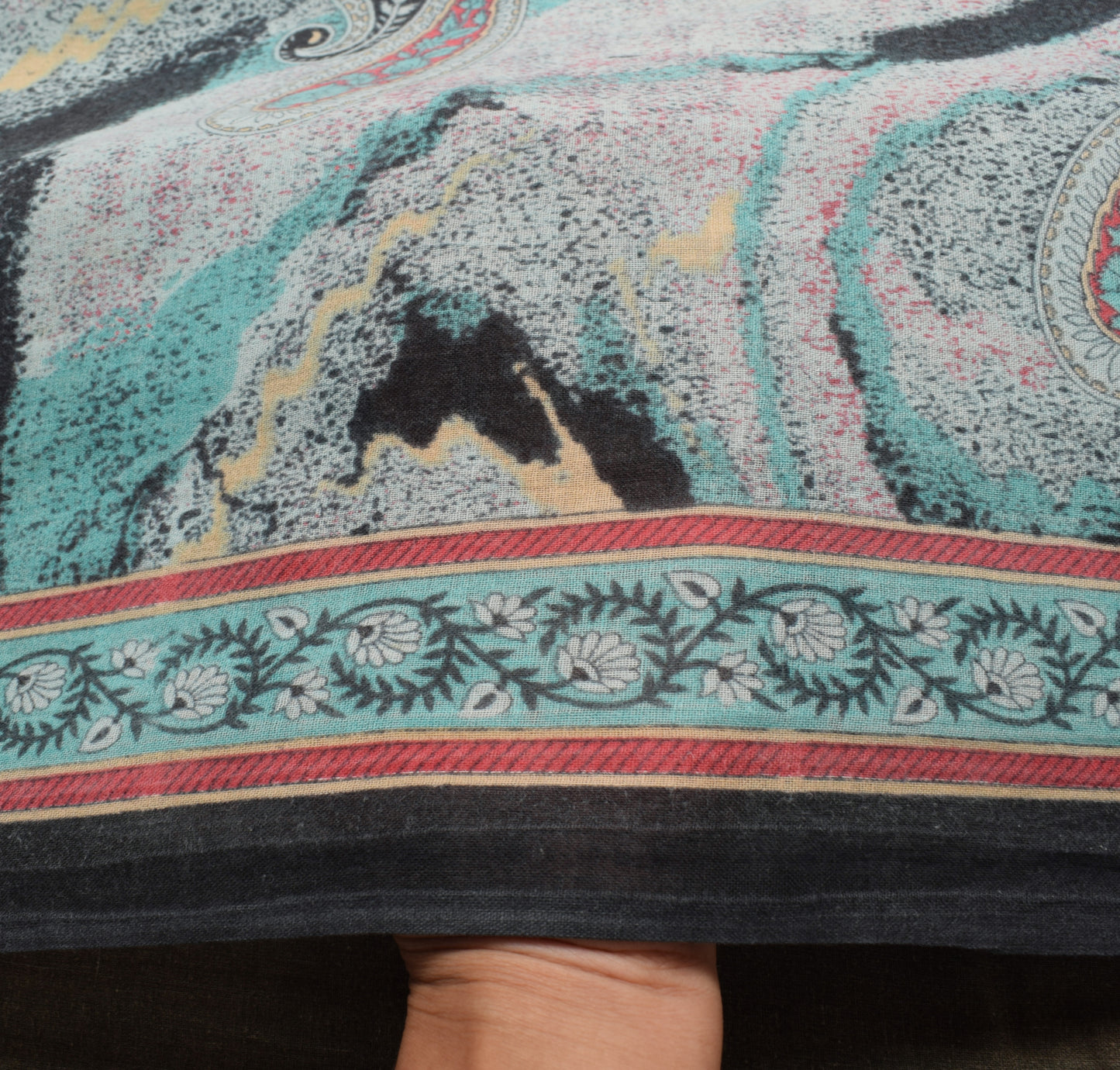 Sushila Vintage Indian Saree 100% Pure Cotton Printed Paisley Soft Craft Fabric