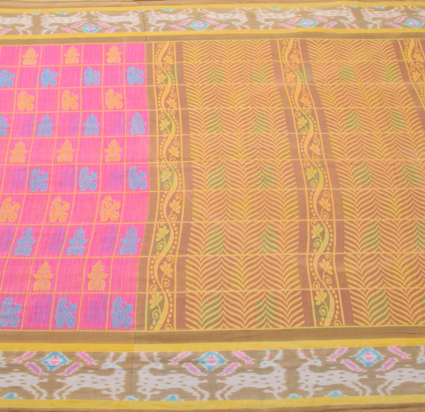 Sushila Vintage Pink Indian Saree 100% Pure Cotton Printed Soft Craft Fabric