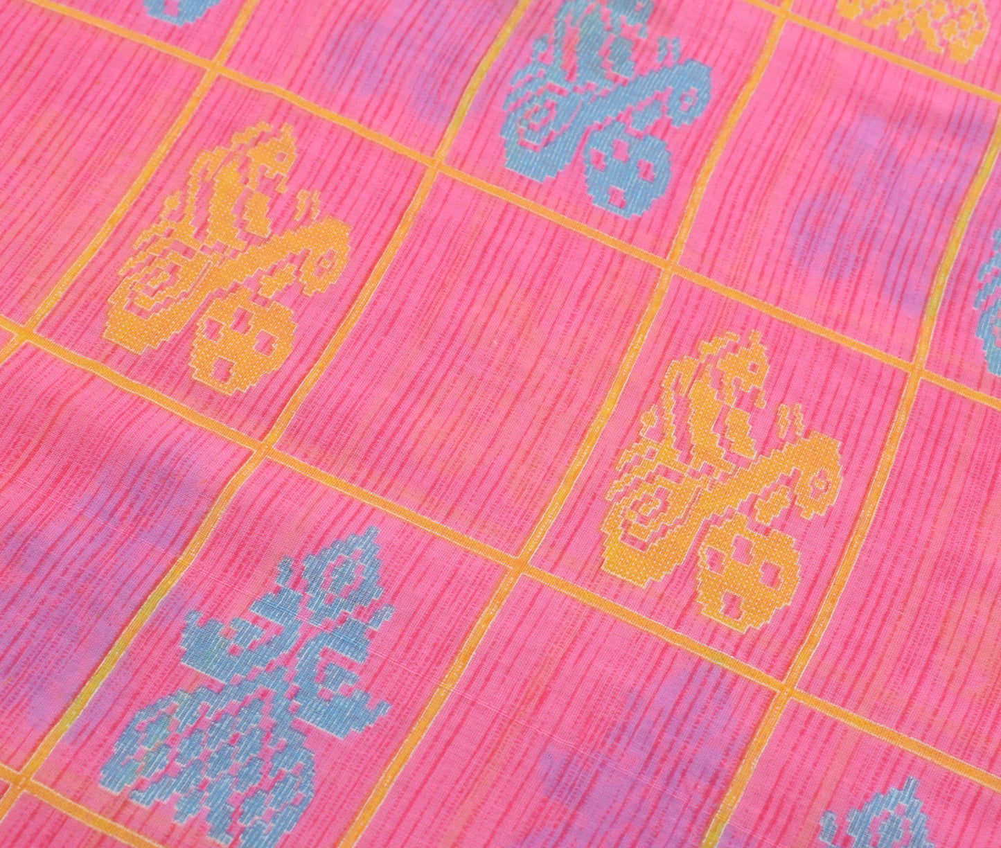 Sushila Vintage Pink Indian Saree 100% Pure Cotton Printed Soft Craft Fabric