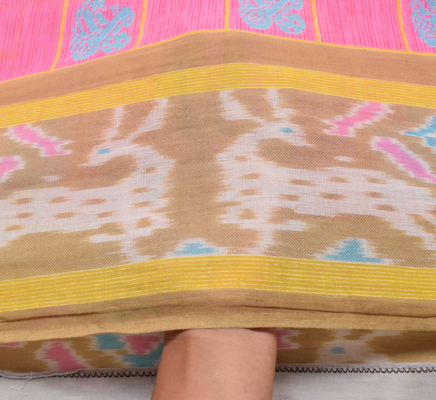 Sushila Vintage Pink Indian Saree 100% Pure Cotton Printed Soft Craft Fabric