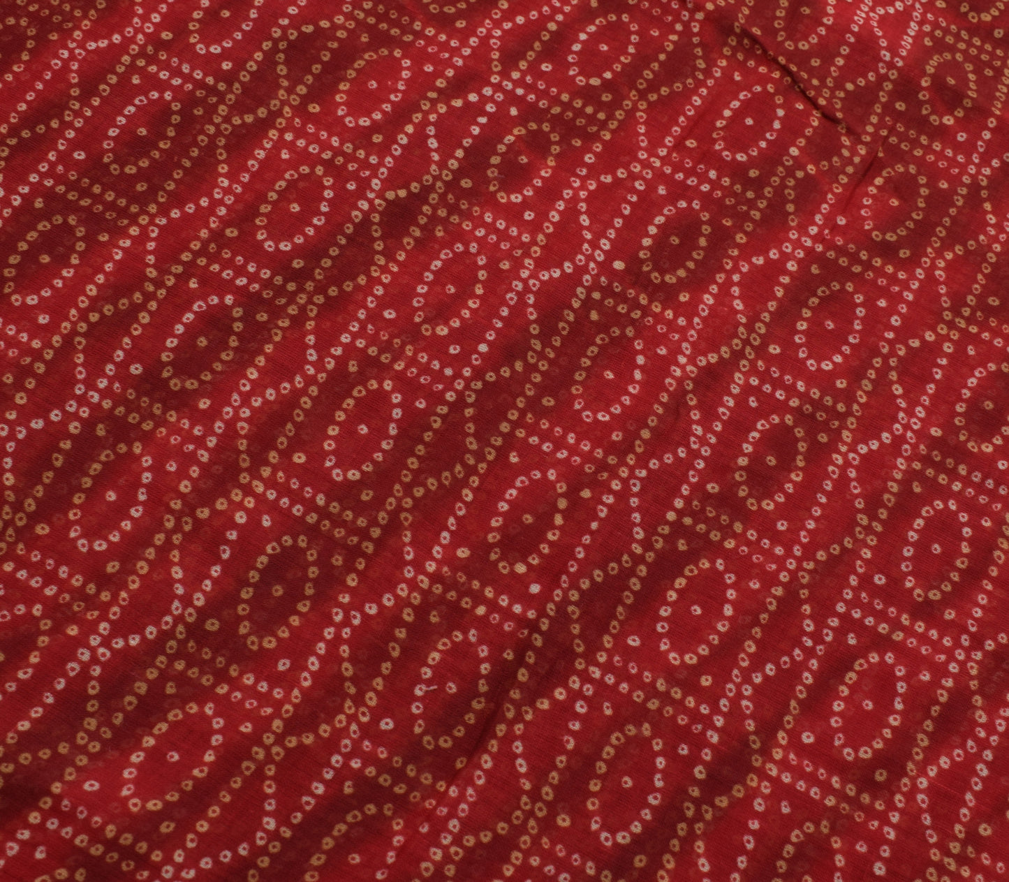Sushila Vintage Maroon Saree 100% Pure Cotton Bandhani Printed Soft Craft Fabric