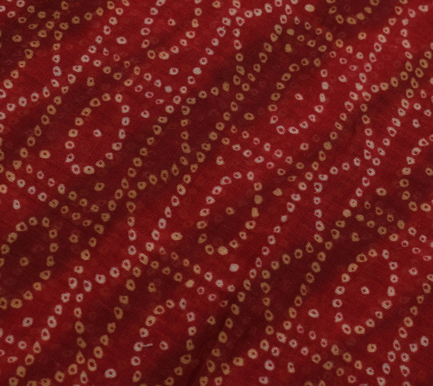 Sushila Vintage Maroon Saree 100% Pure Cotton Bandhani Printed Soft Craft Fabric