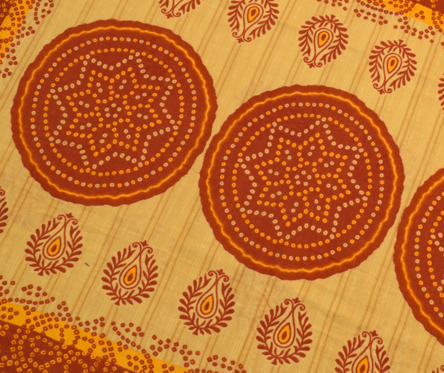 Sushila Vintage Indian Saree 100% Pure Cotton Printed Floral Soft Craft Fabric