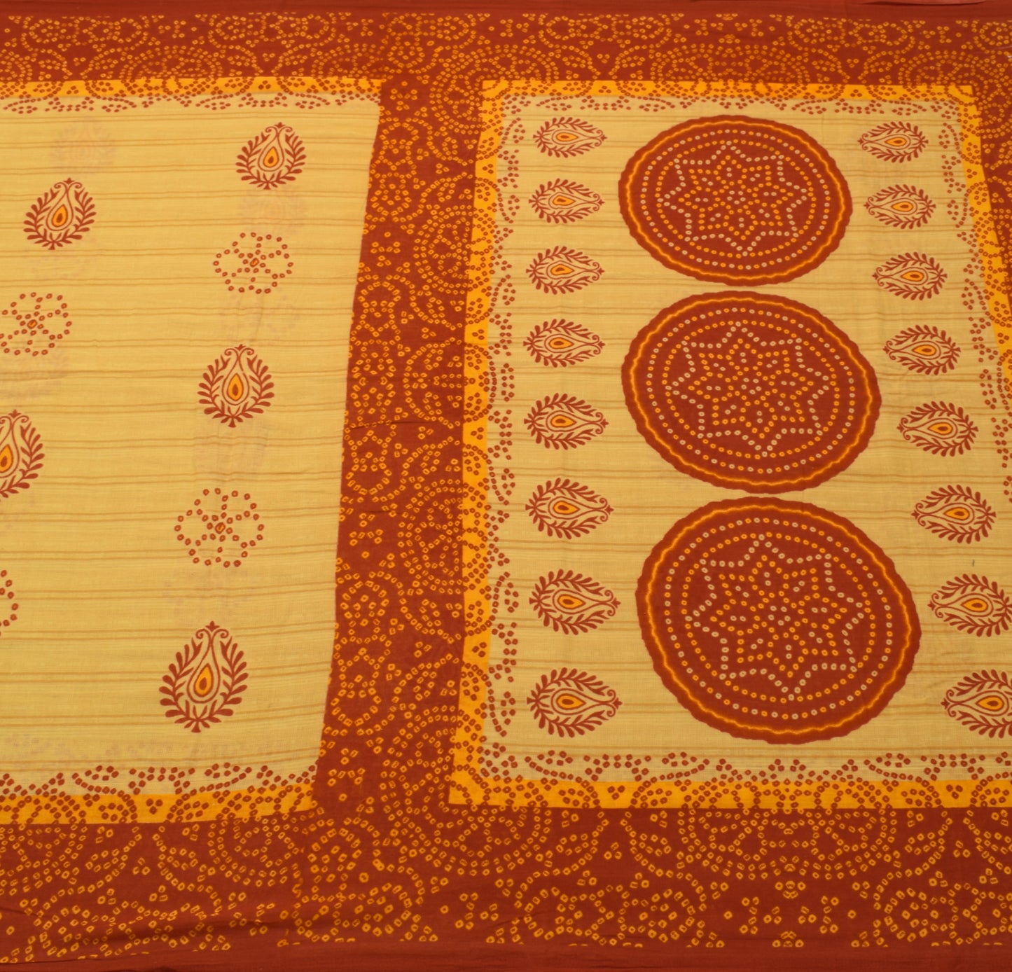 Sushila Vintage Indian Saree 100% Pure Cotton Printed Floral Soft Craft Fabric