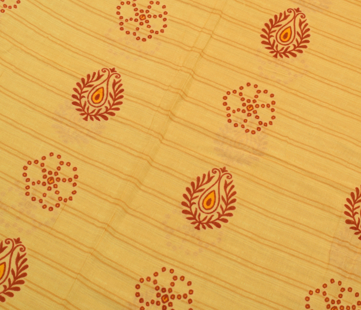 Sushila Vintage Indian Saree 100% Pure Cotton Printed Floral Soft Craft Fabric