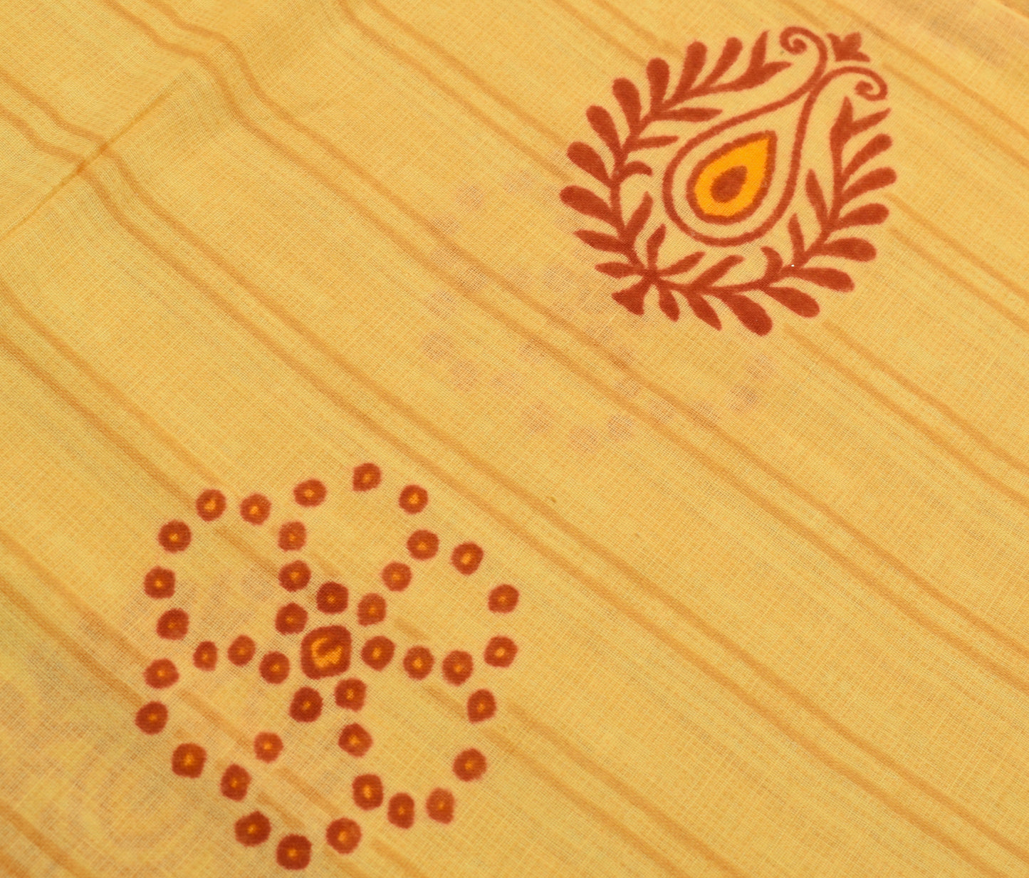 Sushila Vintage Indian Saree 100% Pure Cotton Printed Floral Soft Craft Fabric