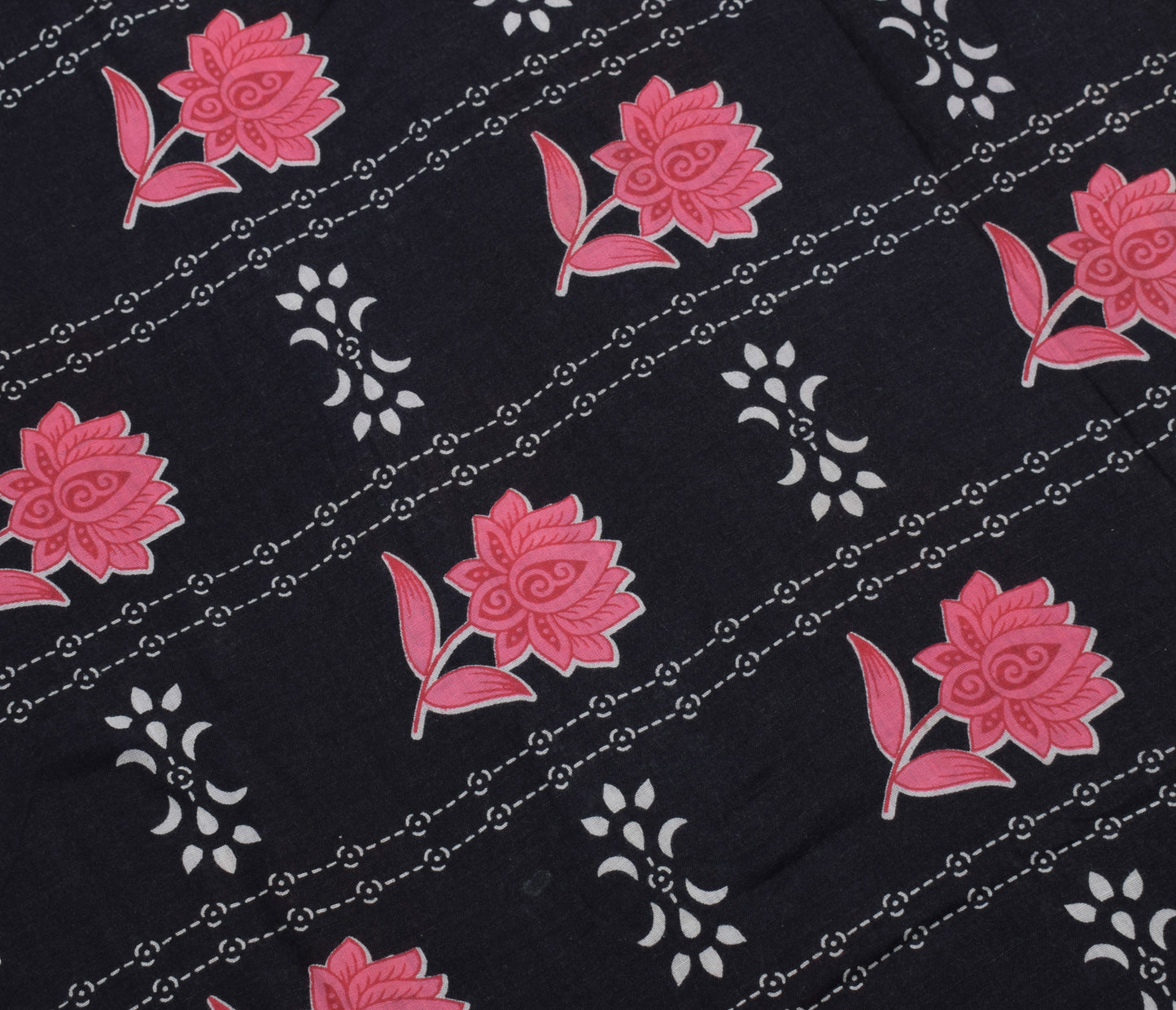 Sushila Vintage Purple Saree 100% Pure Cotton Printed Floral Soft Craft Fabric