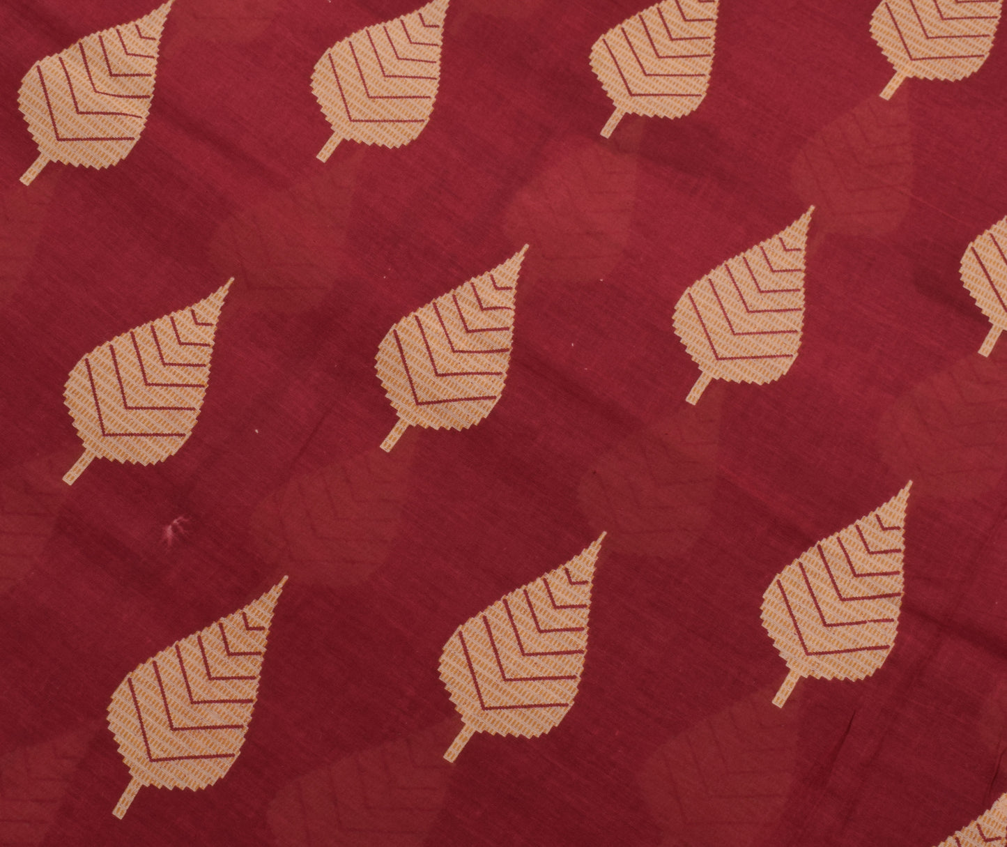 Sushila Vintage Maroon Saree 100% Pure Cotton Printed Floral Soft Craft Fabric