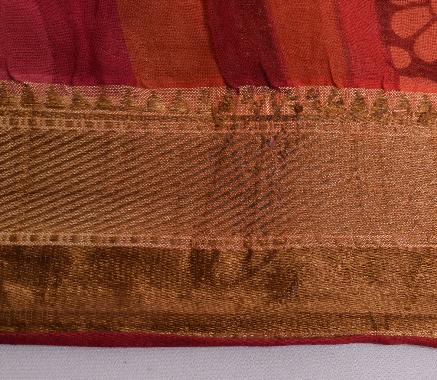 Sushila Vintage Maroon Saree 100% Pure Cotton Floral Printed Soft Craft Fabric