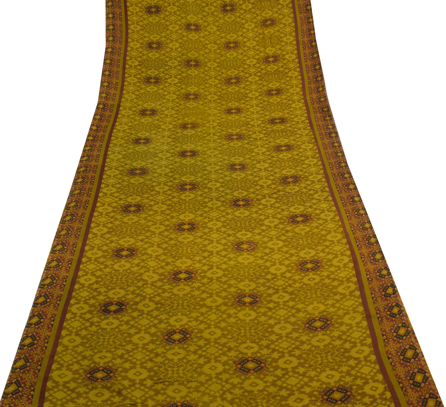 Sushila Vintage Green & Maroon Saree 100% Pure Cotton Printed Soft Craft Fabric