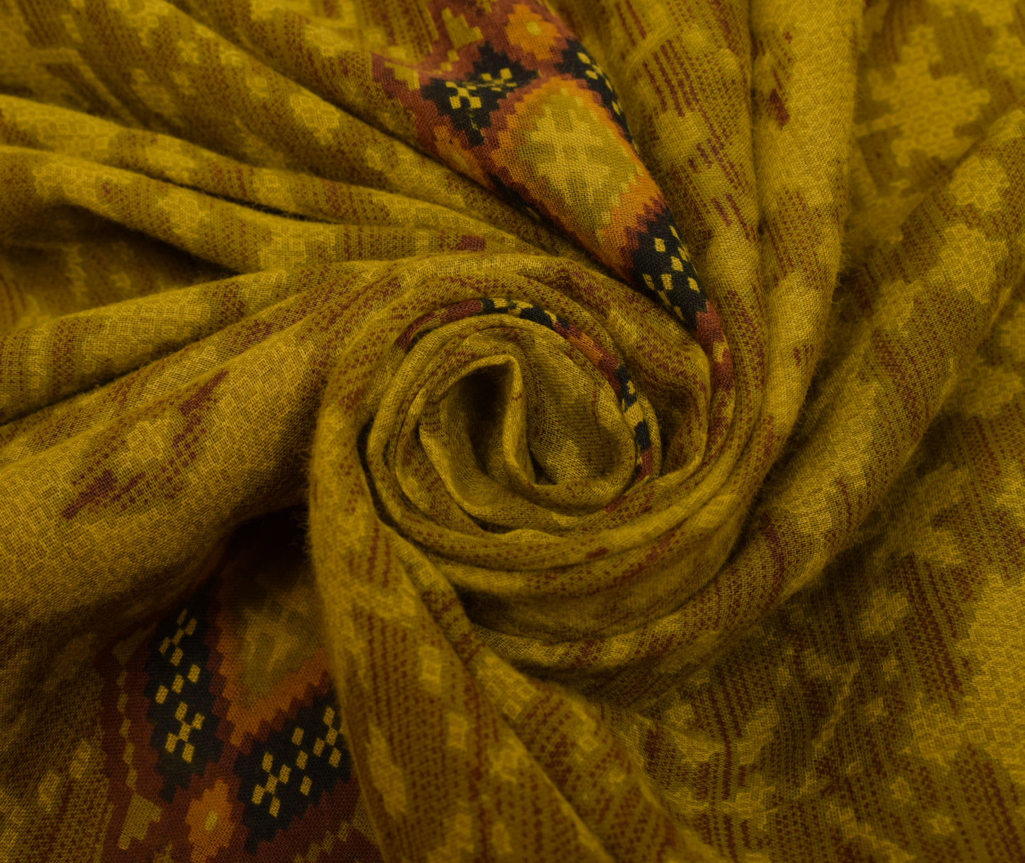 Sushila Vintage Green & Maroon Saree 100% Pure Cotton Printed Soft Craft Fabric