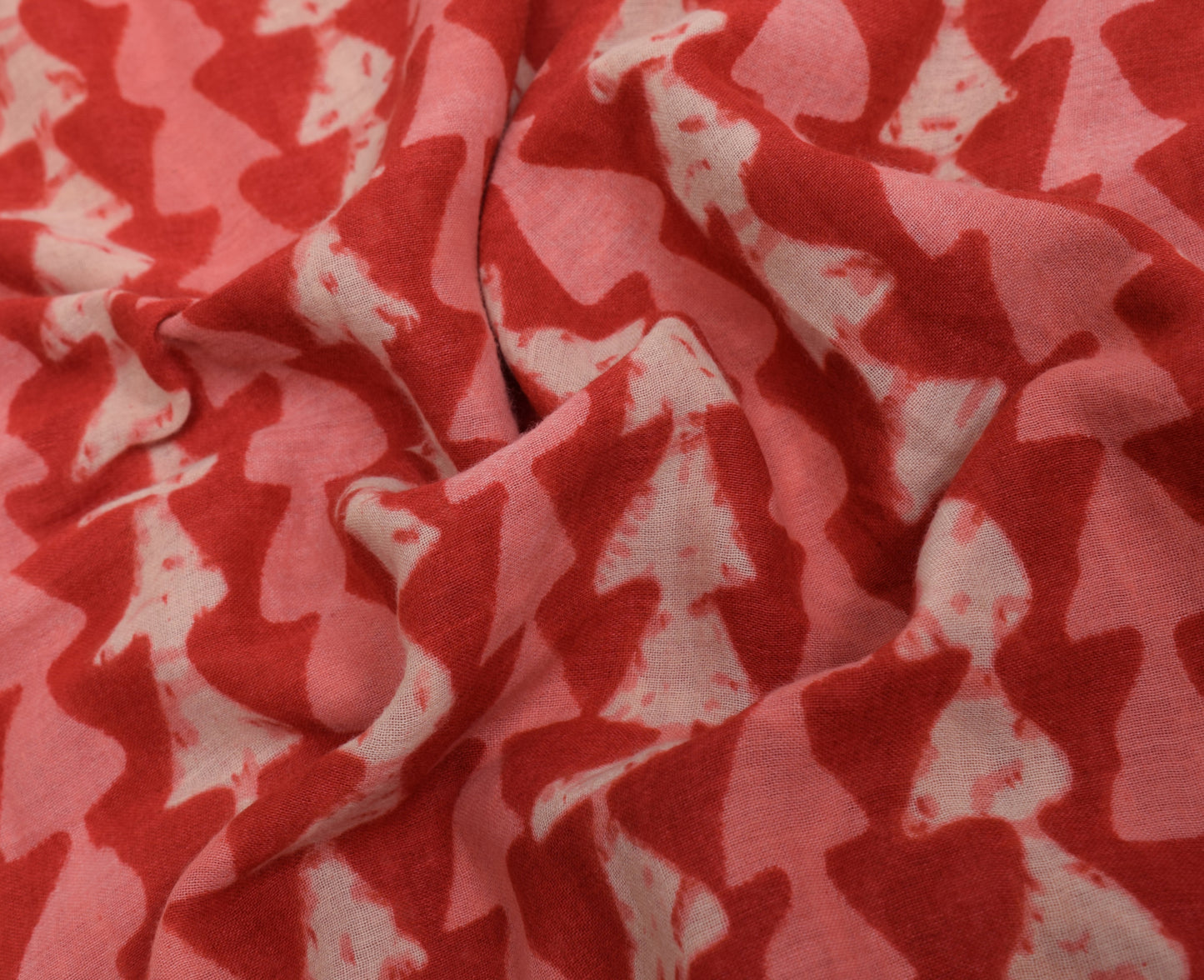 Sushila Vintage Red Indian Saree 100% Pure Cotton Printed Soft Craft Fabric
