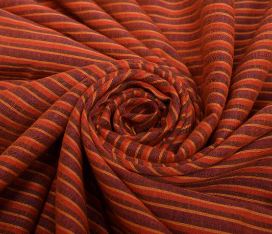Sushila Vintage Multi-Color Saree 100% Pure Cotton Printed Check Craft Fabric