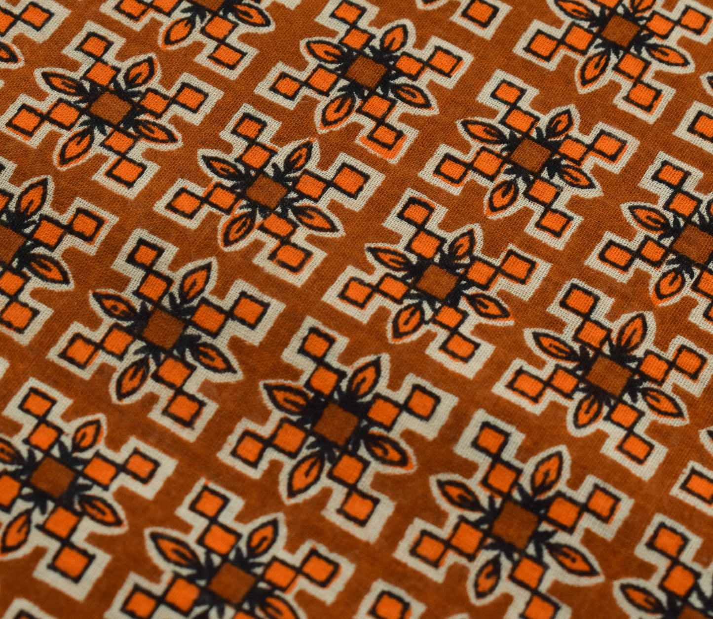Sushila Vintage Brown Saree 100% Pure Cotton Printed Floral Soft Craft Fabric