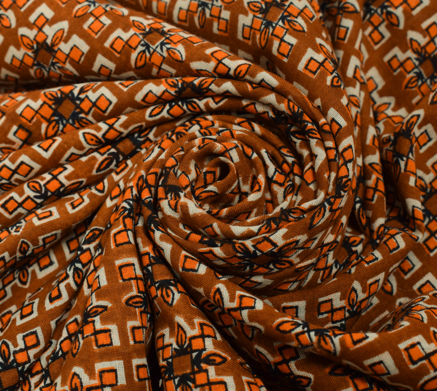Sushila Vintage Brown Saree 100% Pure Cotton Printed Floral Soft Craft Fabric