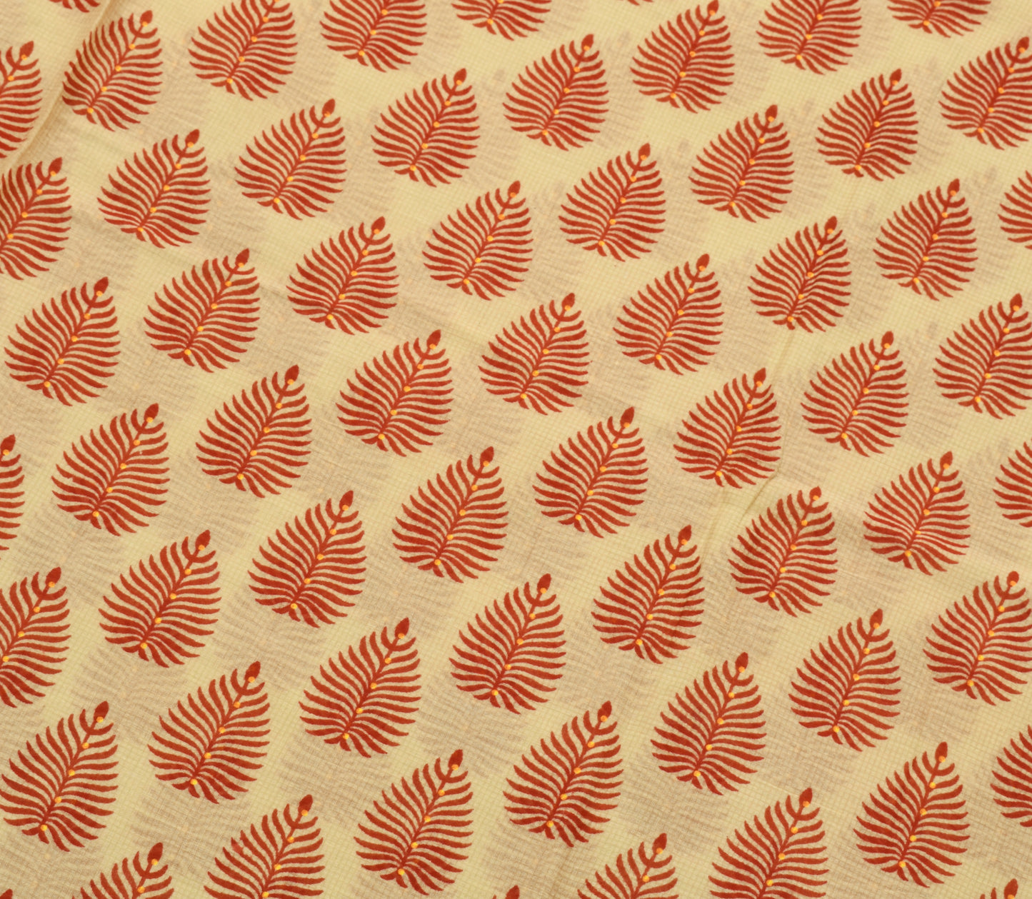 Sushila Vintage Cream Saree 100% Pure Cotton Floral Printed Soft Craft Fabric