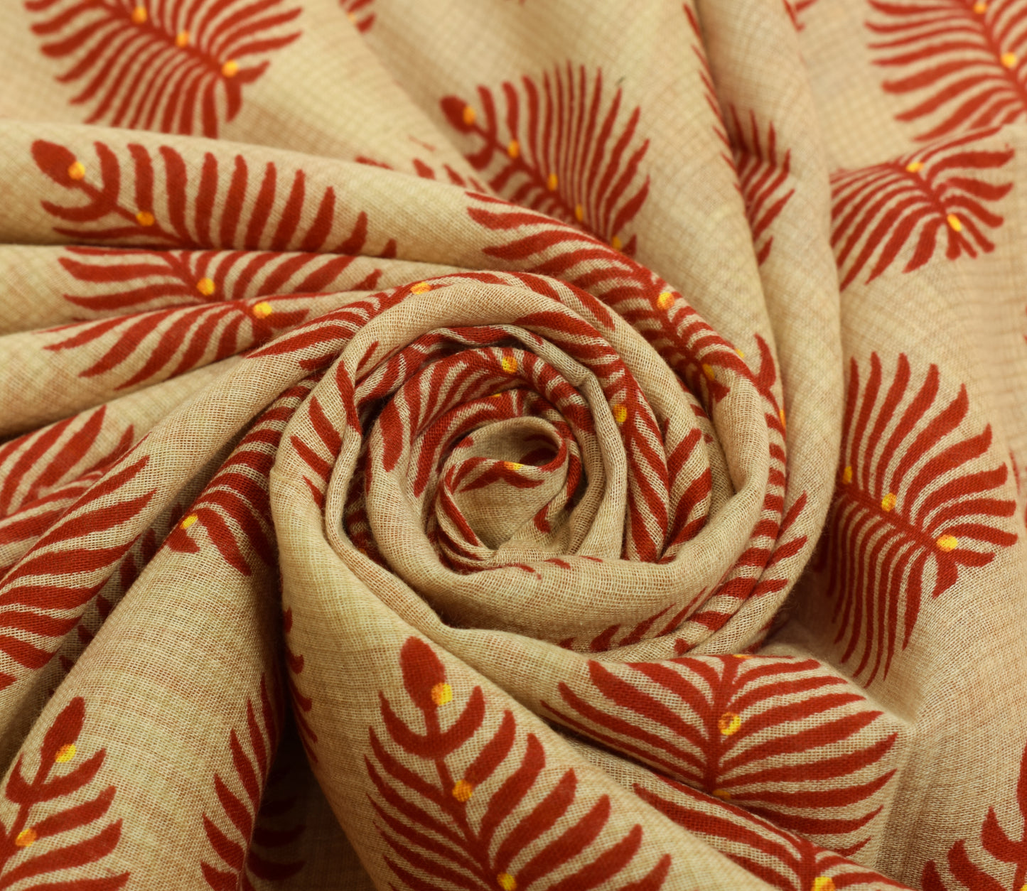 Sushila Vintage Cream Saree 100% Pure Cotton Floral Printed Soft Craft Fabric