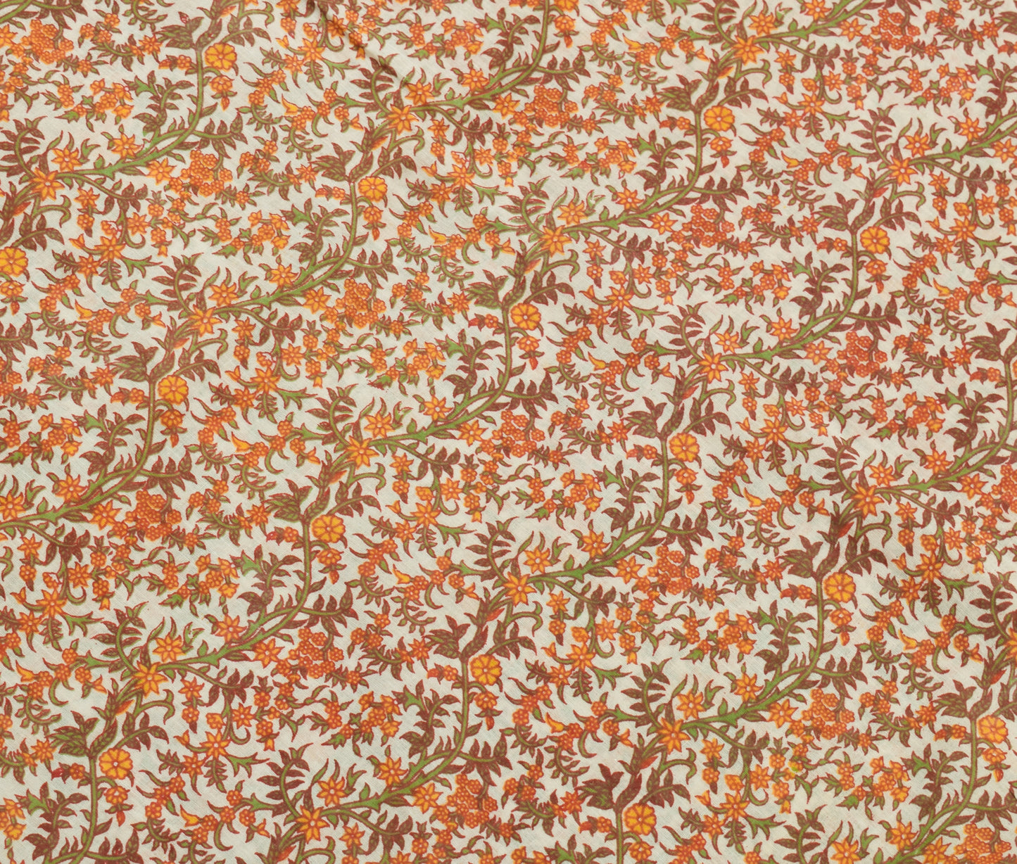 Sushila Vintage White Indian Saree 100% Pure Cotton Printed Floral Craft Fabric
