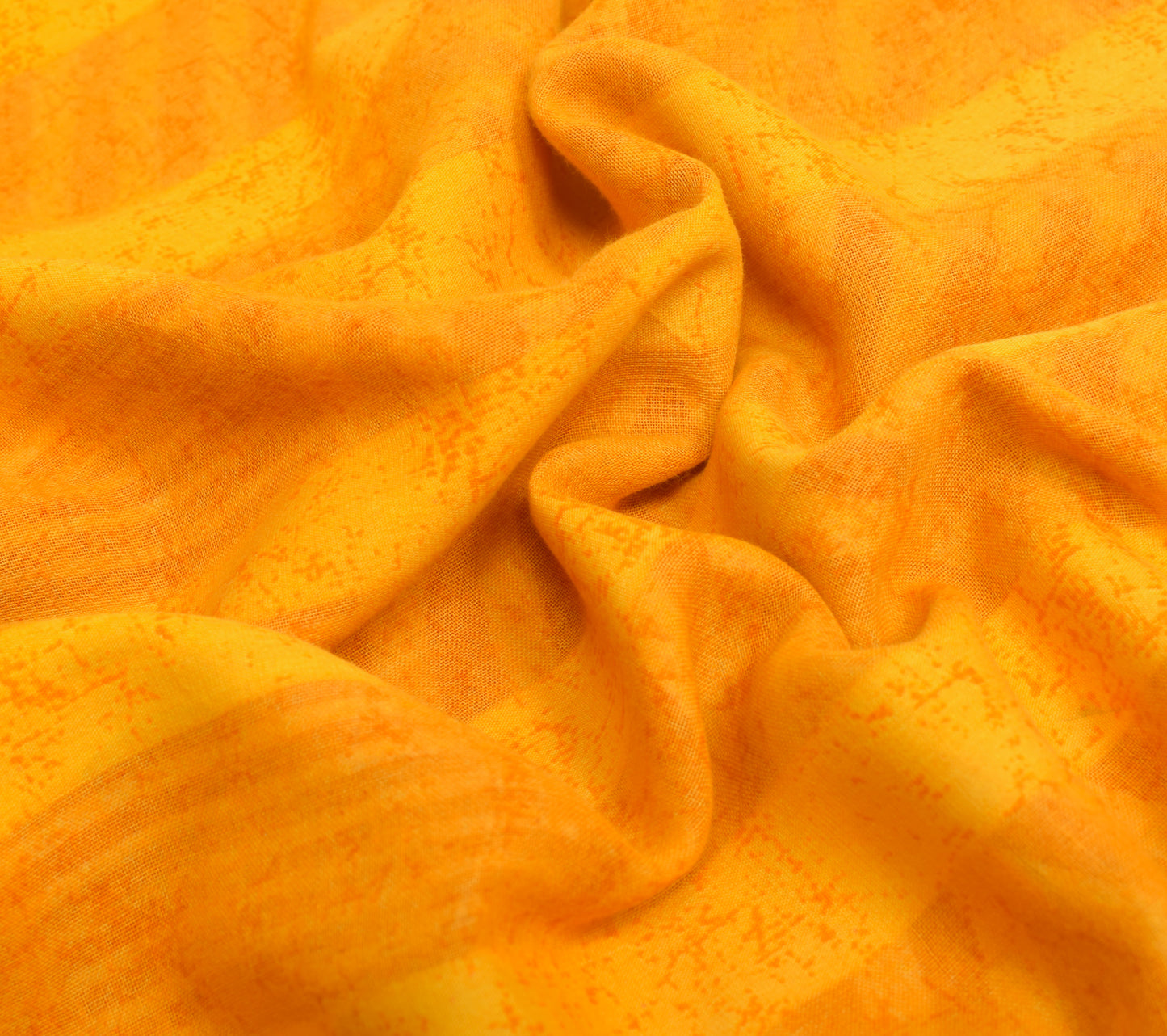 Sushila Vintage Orange Saree 100% Pure Cotton Printed Striped Soft Craft Fabric