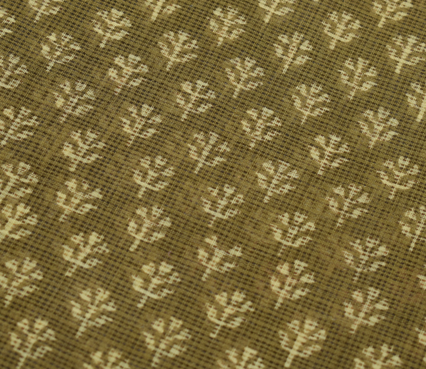 Sushila Vintage Green Indian Saree 100% Pure Cotton Printed Floral Craft Fabric