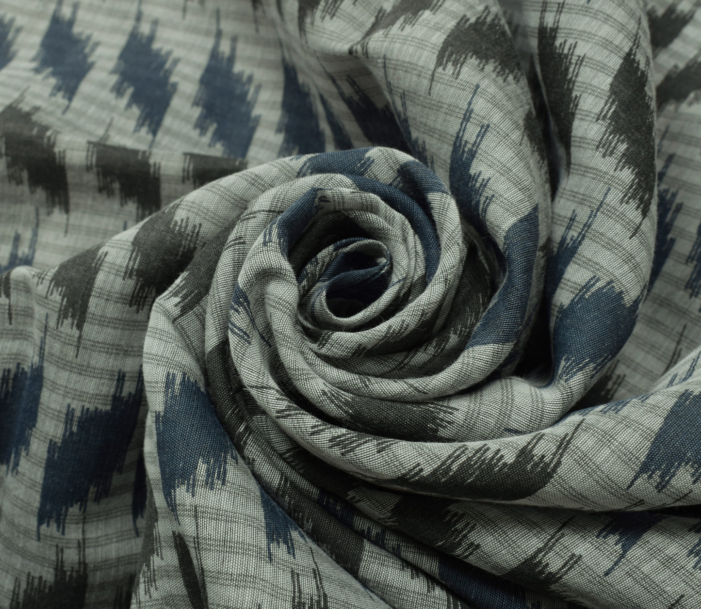 Sushila Vintage Gray Indian Saree 100% Pure Cotton Printed Floral Craft Fabric