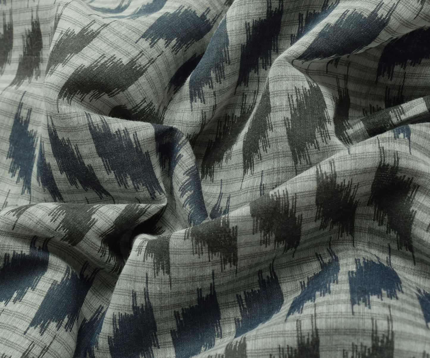 Sushila Vintage Gray Indian Saree 100% Pure Cotton Printed Floral Craft Fabric
