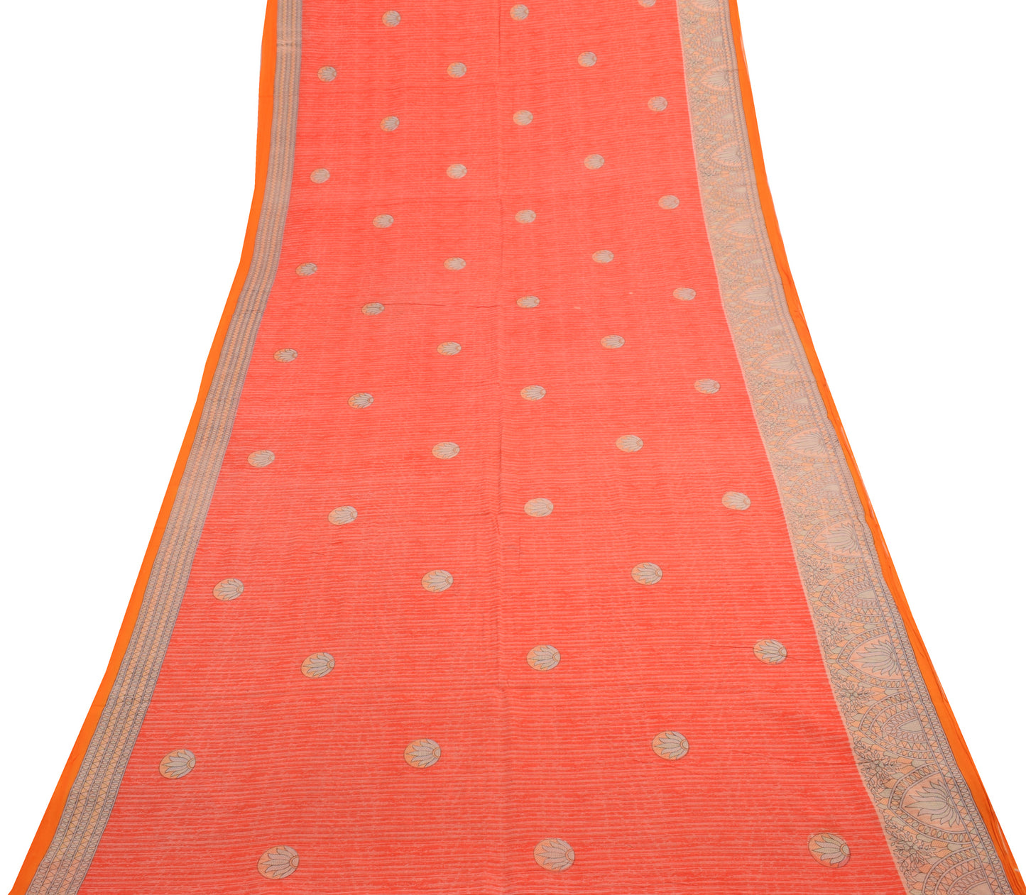 Sushila Vintage Saree 100% Pure Cotton Madhubani Printed Soft Craft Fabric