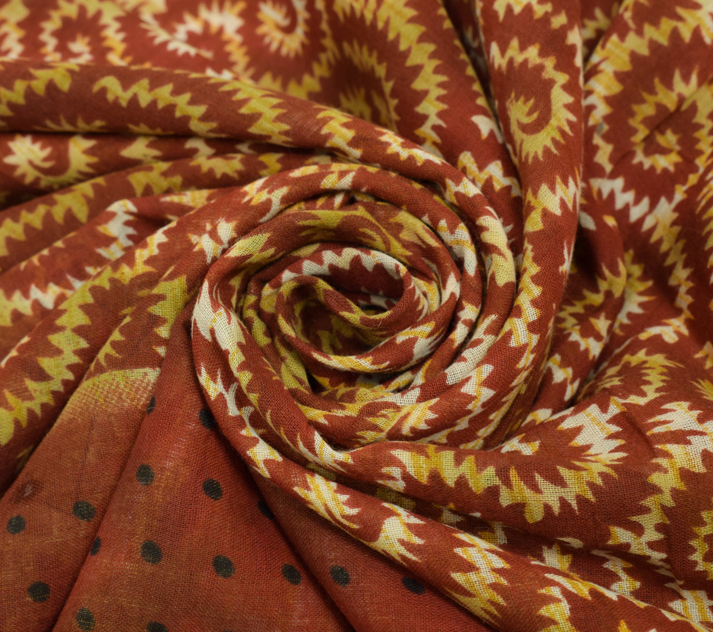 Sushila Vintage Green Saree 100% Pure Cotton Printed Floral Soft Craft Fabric
