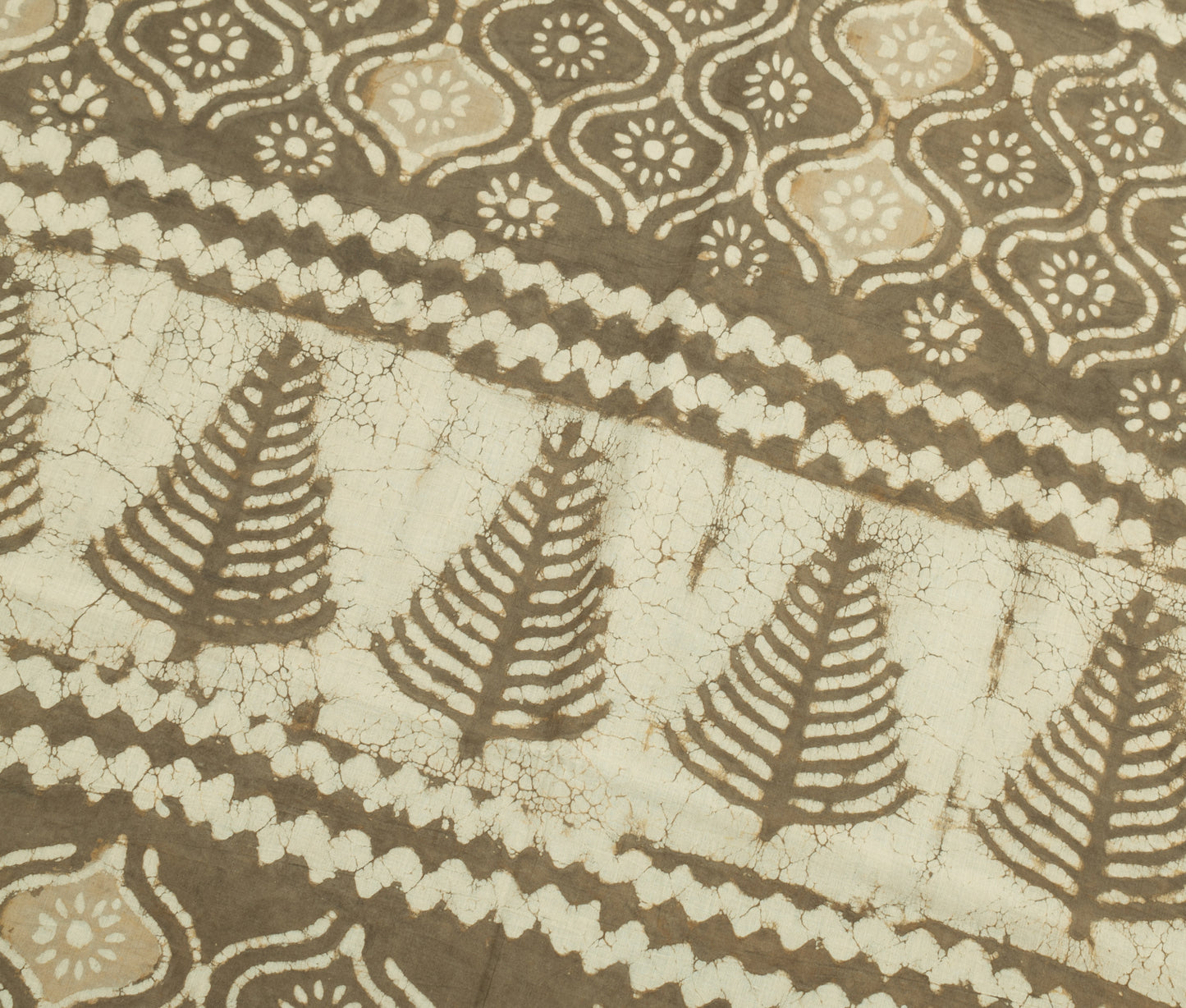 Sushila Vintage Indian Saree 100% Pure Cotton Printed Zig-Zag Soft Craft Fabric