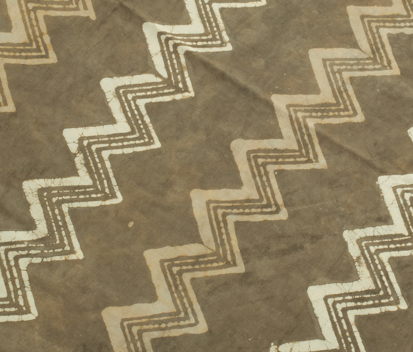 Sushila Vintage Indian Saree 100% Pure Cotton Printed Zig-Zag Soft Craft Fabric