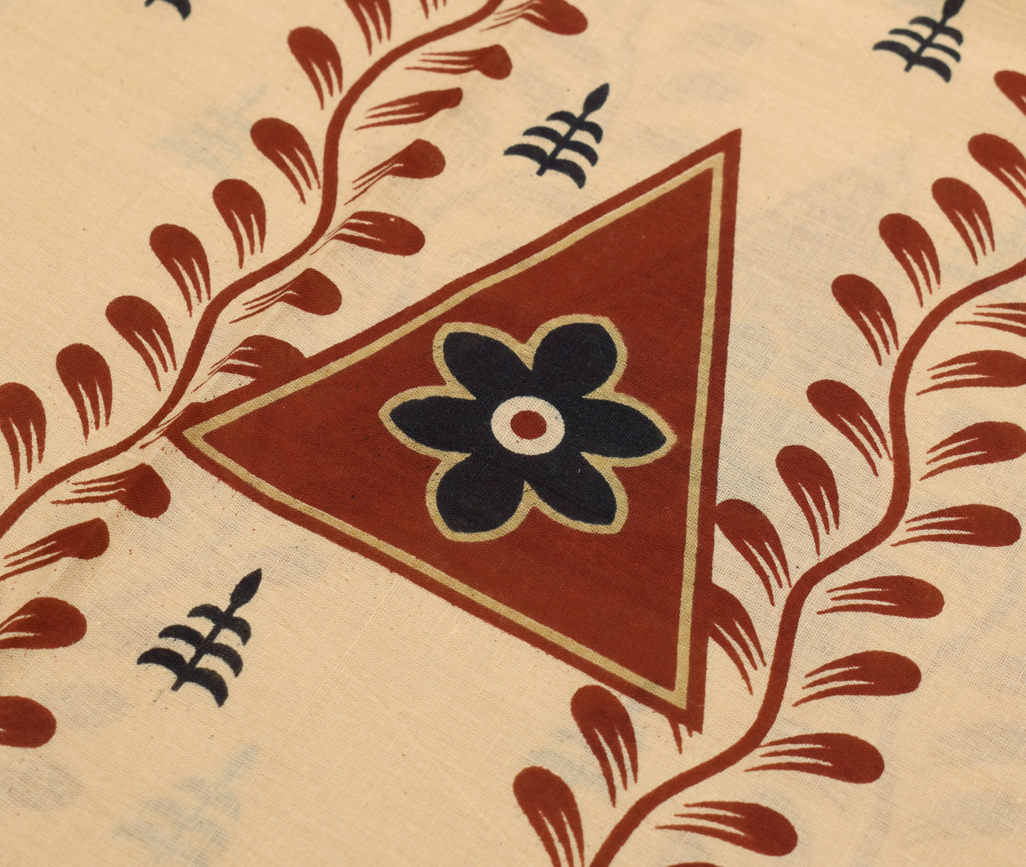 Sushila Vintage Maroon Saree 100% Pure Cotton Floral Printed 5 Yard Craft Fabric