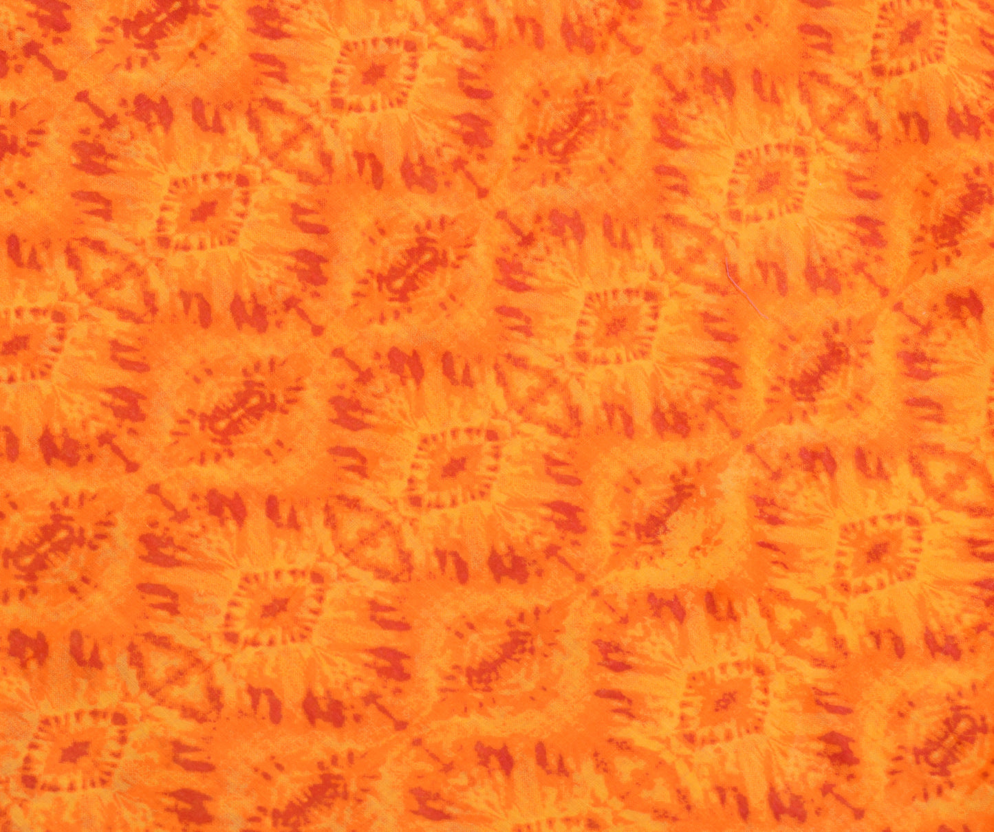 Sushila Vintage Dark Orange Indian Saree 100% Pure Cotton Printed Craft Fabric